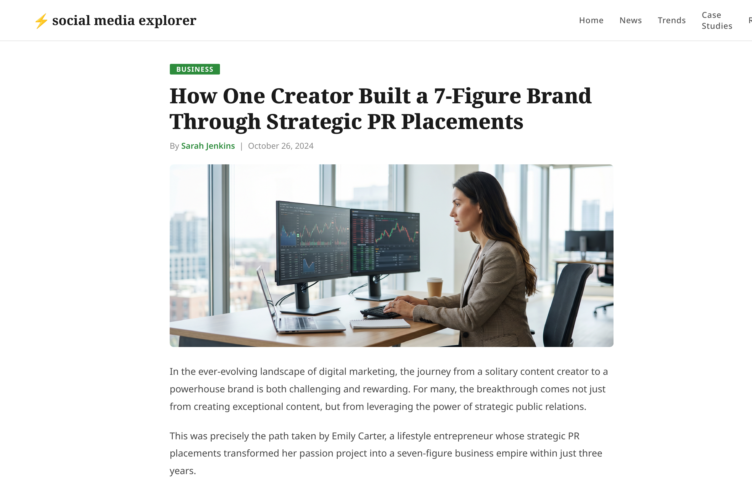 Social Media Explorer article preview