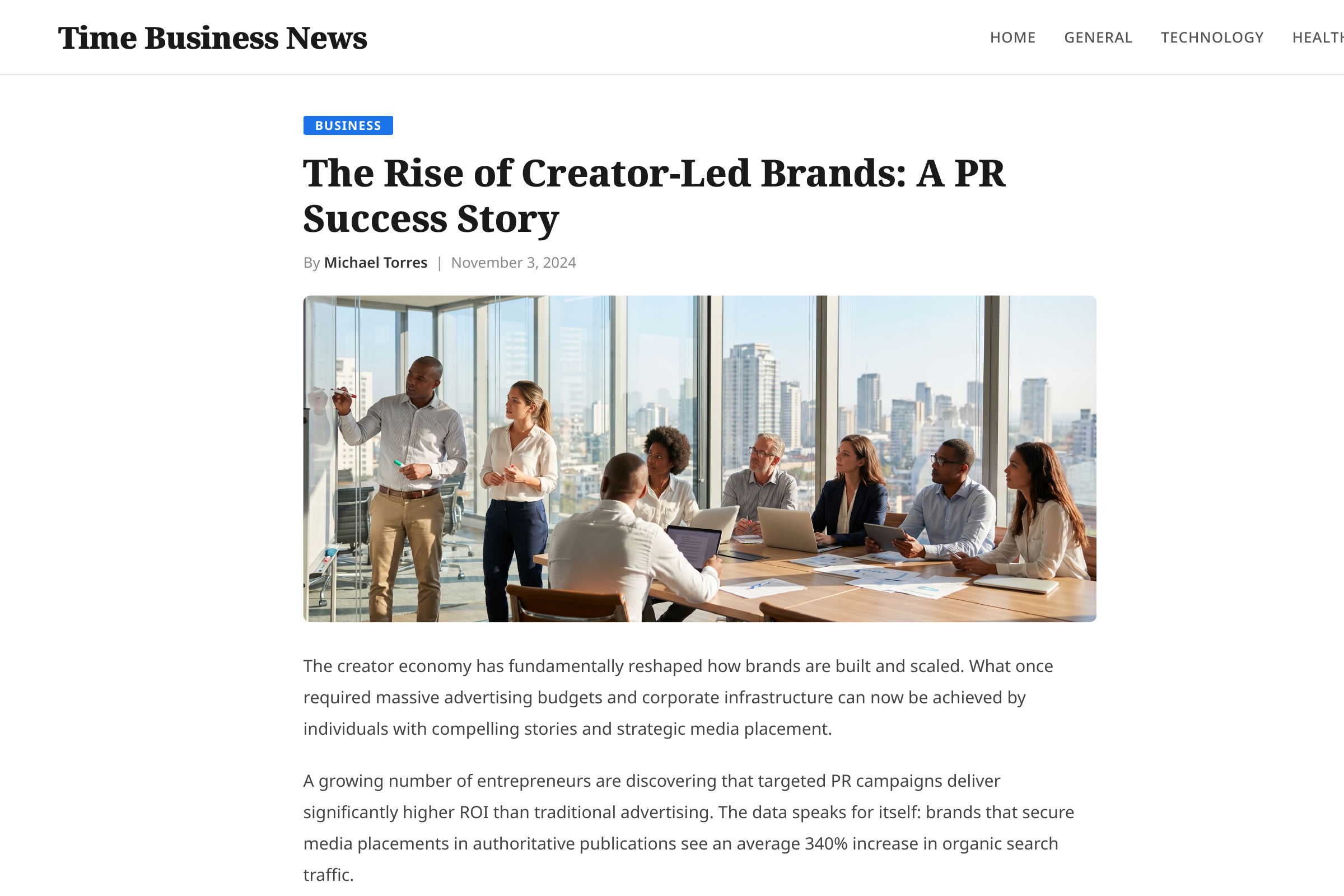 Time Business News article preview